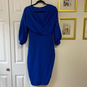 Boohoo Night, blue midi dress